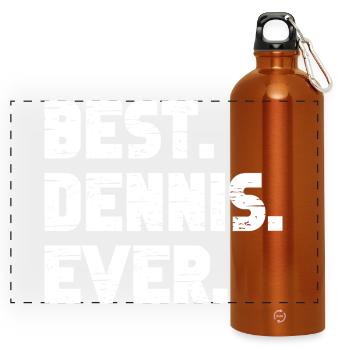 Best Dennis Ever Gift Saying - Panoramic Drinks Bottle with Carabiner 750 ml - burnt orange - Front