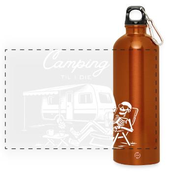 Camper jusqu’à la mort - Gourde panoramique avec mousqueton 750 ml - orange - Devant