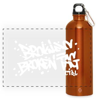 broken-tag-dos - Panoramic Drinks Bottle with Carabiner 750 ml - burnt orange - Front