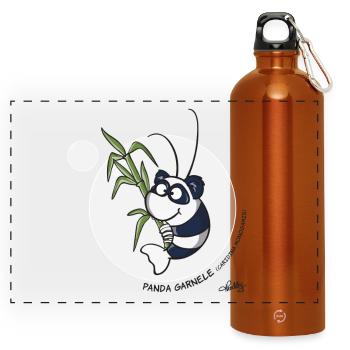 Panda Garnele - Panorama Trinkflasche mit Karabiner 750 ml - Orange - Vorne