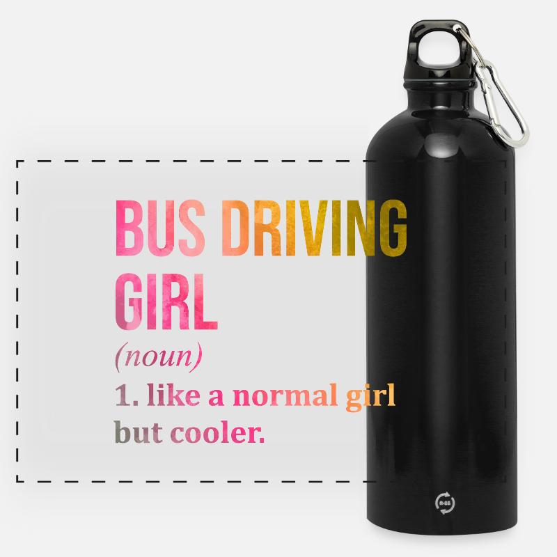 chauffeur de bus - Gourde panoramique avec mousqueton 750 ml - noir
