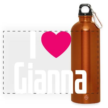 J’aime Gianna Cœur Rose J’aime Gianna - Gourde panoramique avec mousqueton 750 ml - orange - Devant