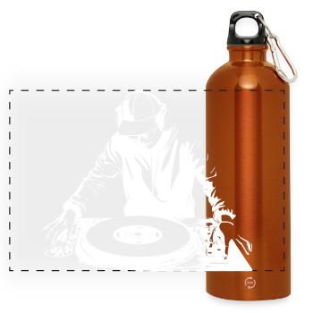 Dj Sketch - Panoramic Drinks Bottle with Carabiner 750 ml - burnt orange - Front