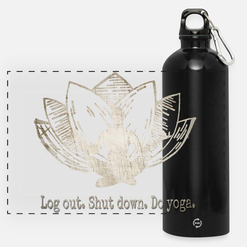 Yoga - Panoramic Drinks Bottle with Carabiner 750 ml - black