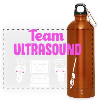 Technicien ultrasonique Technicien ultrasonore - Gourde panoramique avec mousqueton 750 ml - orange - Devant