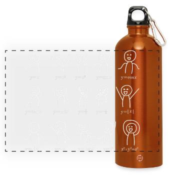 Mathe Funktions Tanz Funny Figures Algebra Dance - Panorama Trinkflasche mit Karabiner 750 ml - Orange - Vorne