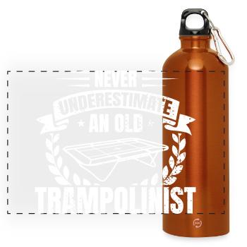 Unterschätze nie alte Trampolinspringer - Panorama Trinkflasche mit Karabiner 750 ml - Orange - Vorne