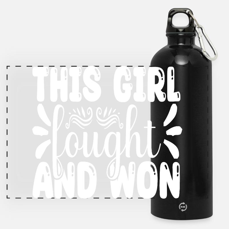 Autonomisation de la fille citation typographie conception - Gourde panoramique avec mousqueton 750 ml - noir