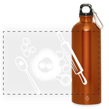 Dessin des ingrédients de cuisson - Gourde panoramique avec mousqueton 750 ml - orange - Devant