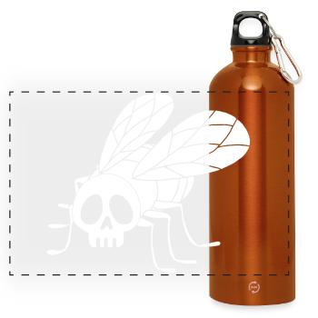 Crâne de mouche (blanc) - Gourde panoramique avec mousqueton 750 ml - orange - Devant