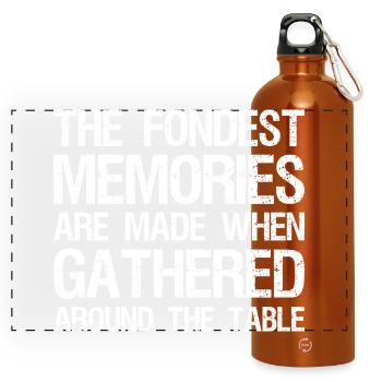 the fondest memories are made when gathered around - Panoramic Drinks Bottle with Carabiner 750 ml - burnt orange - Front