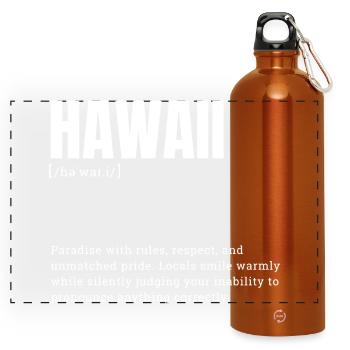 Hawaii Pride Sprache - Panorama Trinkflasche mit Karabiner 750 ml - Orange - Vorne