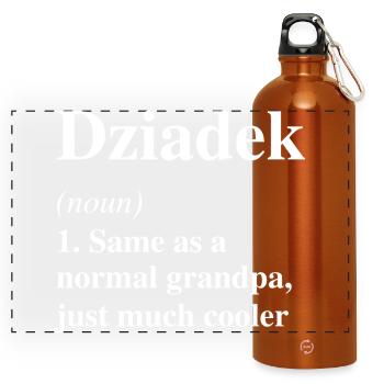 Dziadek-Definition: Viel coolerer Opa - Panorama Trinkflasche mit Karabiner 750 ml - Orange - Vorne