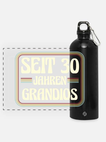 30 ans Anniversaire 30 - Gourde panoramique avec mousqueton 750 ml - noir