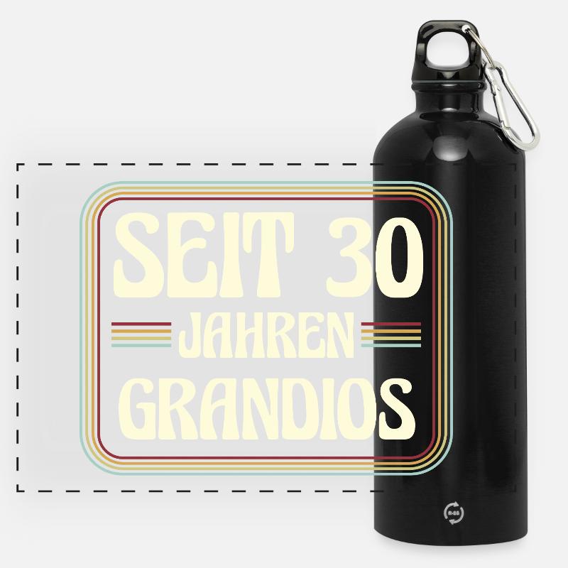 30 ans Anniversaire 30 - Gourde panoramique avec mousqueton 750 ml - noir