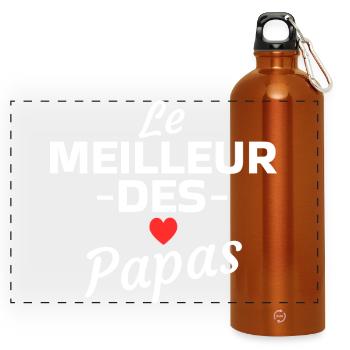 The Best of Dads - Panoramic Drinks Bottle with Carabiner 750 ml - burnt orange - Front