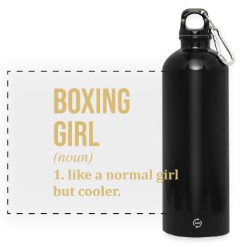 Boxen - Panorama Trinkflasche mit Karabiner 750 ml - Schwarz - Vorne