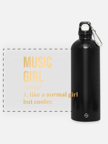 Musik Musik Musik - Panorama Trinkflasche mit Karabiner 750 ml - Schwarz