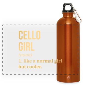 Cello - Panorama Trinkflasche mit Karabiner 750 ml - Orange - Vorne