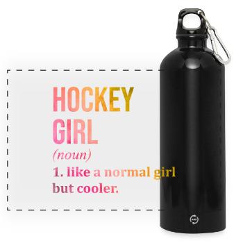 hockey - Gourde panoramique avec mousqueton 750 ml - noir - Devant