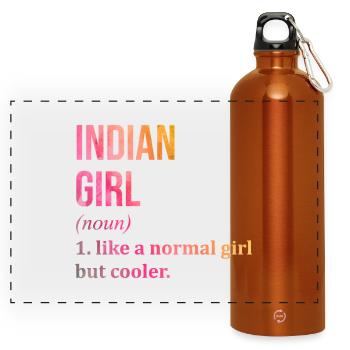 Indien - Panorama Trinkflasche mit Karabiner 750 ml - Orange - Vorne