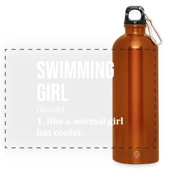 Schwimmen - Panorama Trinkflasche mit Karabiner 750 ml - Orange - Vorne