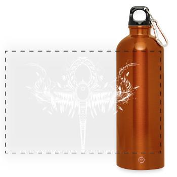 Ankh mystique avec ornement d’aile - Gourde panoramique avec mousqueton 750 ml - orange - Devant