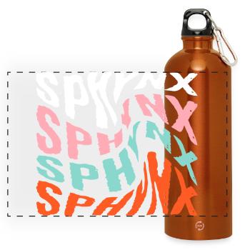 SPHYNX Cat  - Panoramic Drinks Bottle with Carabiner 750 ml - burnt orange - Front