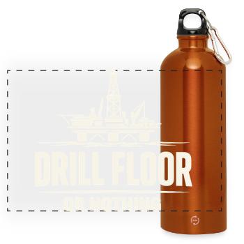 Offshore-bohrer-rig-bohrer Bohrboden Offshore - Panorama Trinkflasche mit Karabiner 750 ml - Orange - Vorne