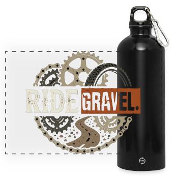 Vélo de gravier Bikepacking tout-terrain - Gourde panoramique avec mousqueton 750 ml - noir - Devant