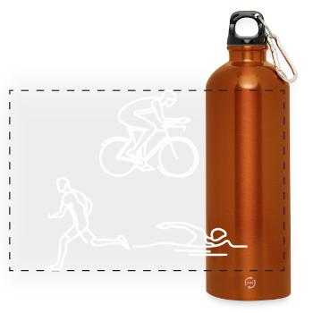 Triathlon Skizze - Panorama Trinkflasche mit Karabiner 750 ml - Orange - Vorne