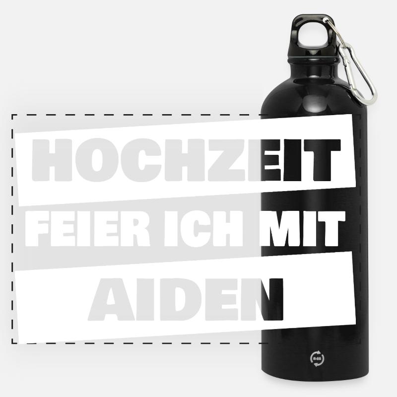 Bachelor Party Aiden - Panoramic Drinks Bottle with Carabiner 750 ml - black