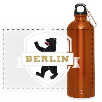 berlin bear coat of arms capital germany wall tri - Panoramic Drinks Bottle with Carabiner 750 ml - burnt orange - Front
