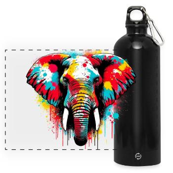 Elephant - Panoramic Drinks Bottle with Carabiner 750 ml - black - Front