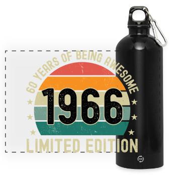 60 Years Of Being Awesome 1966 Limited Edition - Panorama Trinkflasche mit Karabiner 750 ml - Schwarz - Vorne