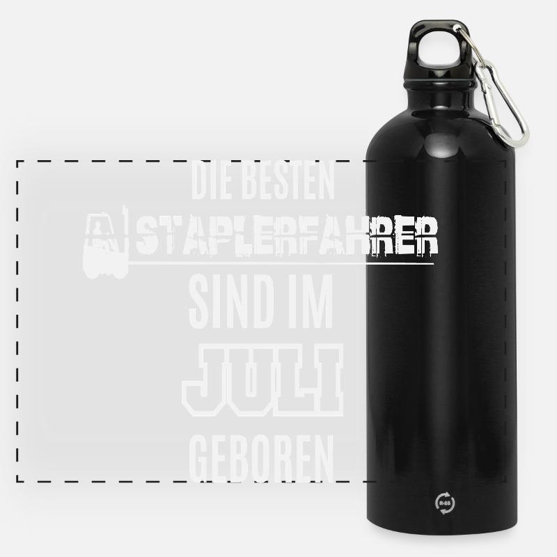 Besten Staplerfahrer im Juli geboren - Panorama Trinkflasche mit Karabiner 750 ml - Schwarz