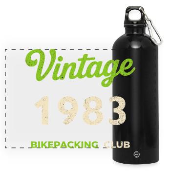 Millésime 1983 – Bikepacking Club Rétro Année de naissance - Gourde panoramique avec mousqueton 750 ml - noir - Devant