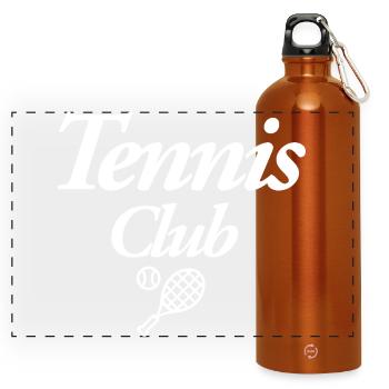Tennis Club - Panorama Trinkflasche mit Karabiner 750 ml - Orange - Vorne