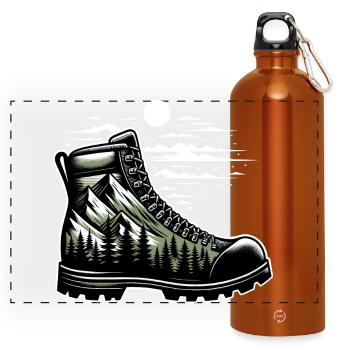 Chaussure randonnée Montagne Trekkeur Randonneur - Gourde panoramique avec mousqueton 750 ml - orange - Devant