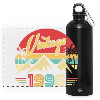 Year of Birth 1996 Birthday Gift 1966 - Panoramic Drinks Bottle with Carabiner 750 ml - black - Front