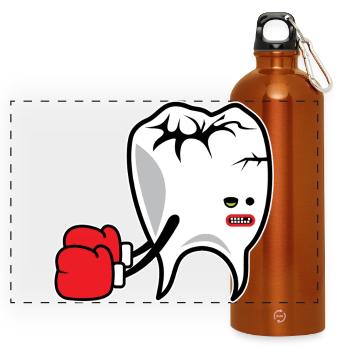 K.-O. Tooth Boxer - Gourde panoramique avec mousqueton 750 ml - orange - Devant