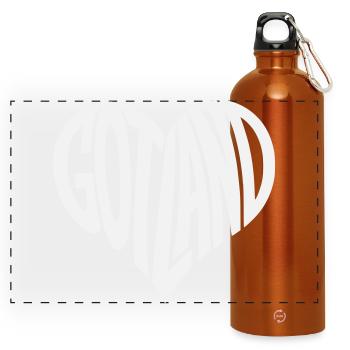 Gotland Herz Schriftzug - Panorama Trinkflasche mit Karabiner 750 ml - Orange - Vorne