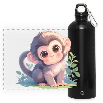 Macaque Macaque - Panoramic Drinks Bottle with Carabiner 750 ml - black - Front