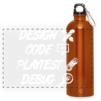 Game Programming - Panoramic Drinks Bottle with Carabiner 750 ml - burnt orange - Front