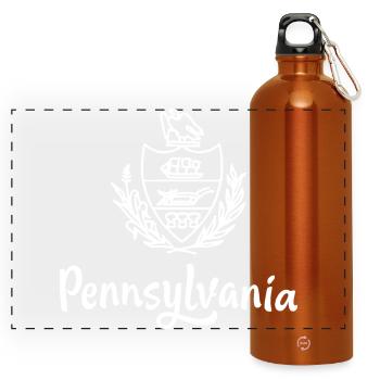 Zeigen Sie Farbe – Pennsylvania - Panorama Trinkflasche mit Karabiner 750 ml - Orange - Vorne