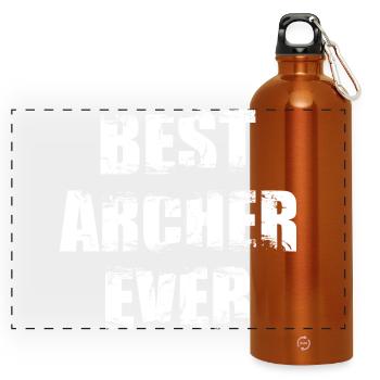 Bester Bogenschütze - Panorama Trinkflasche mit Karabiner 750 ml - Orange - Vorne