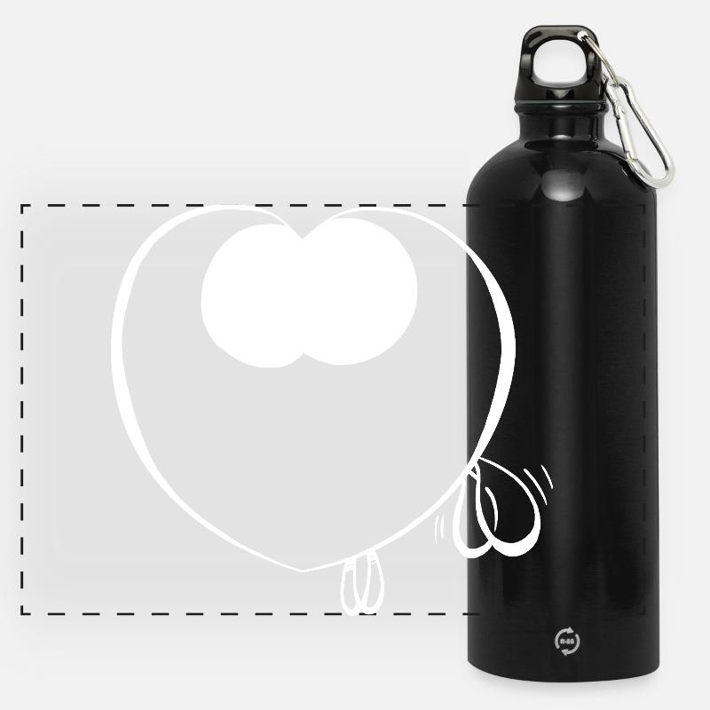Filou kro mooing - Panoramic Drinks Bottle with Carabiner 750 ml - black