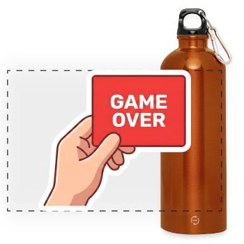 Game Over Rétro Sign - Gourde panoramique avec mousqueton 750 ml - orange - Devant