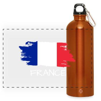 French flag - Panoramic Drinks Bottle with Carabiner 750 ml - burnt orange - Front