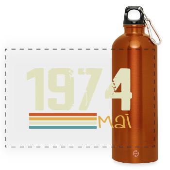 Mai 1974 - Panorama Trinkflasche mit Karabiner 750 ml - Orange - Vorne